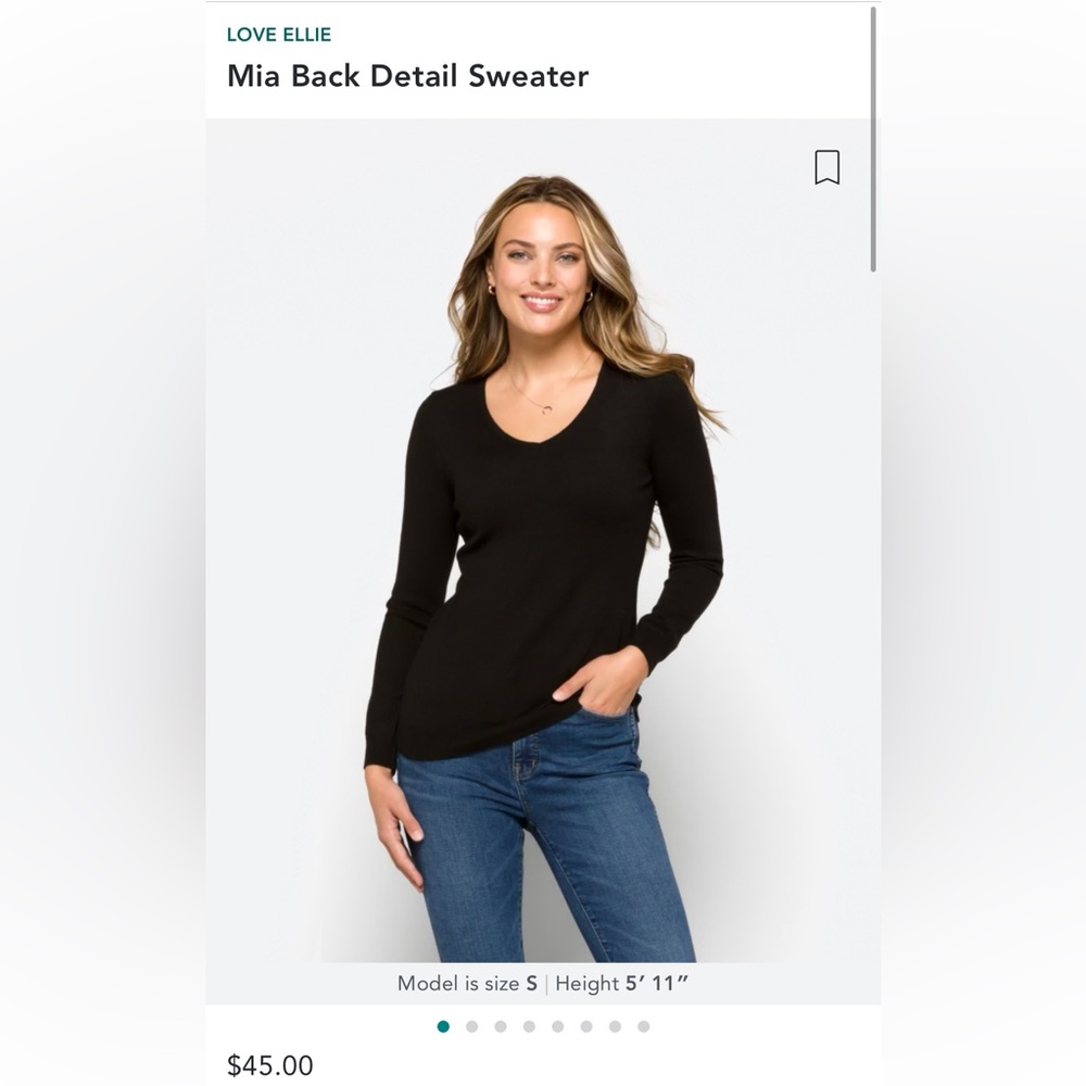 Stitch fix love Ellie Mia black back detail sweater size medium